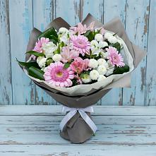 Букет цветов из:  Герберы, Альстромерии и Хризантемы #REPLACE_PRED# Бурее