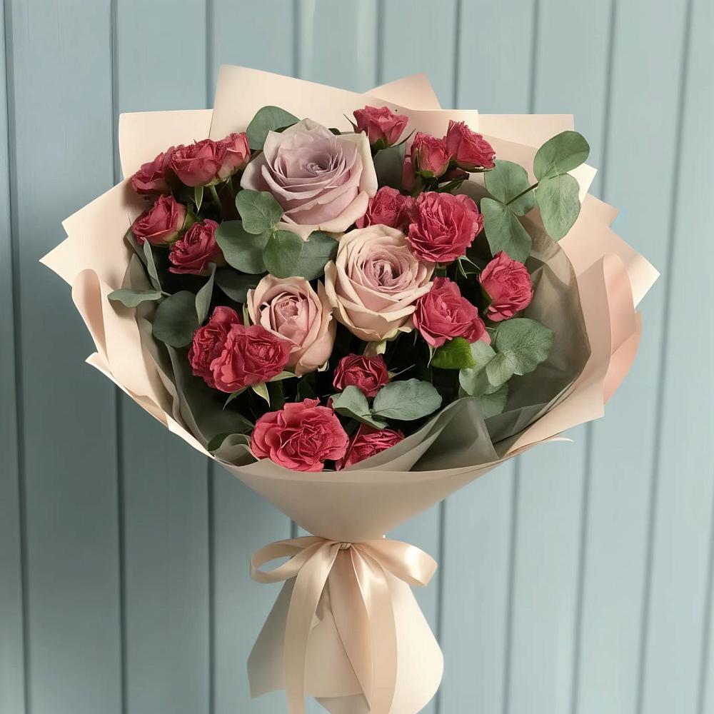 Букет цветов из: Гвоздики и Розы в Бурее