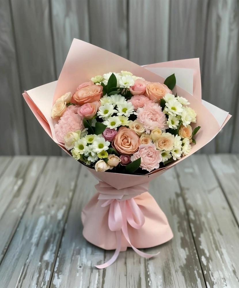 Букет цветов из: Гвоздики, Розы и Хризантемы в Бурее