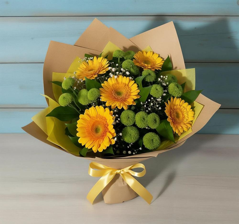 Букет цветов из: Герберы и Хризантемы в Бурее