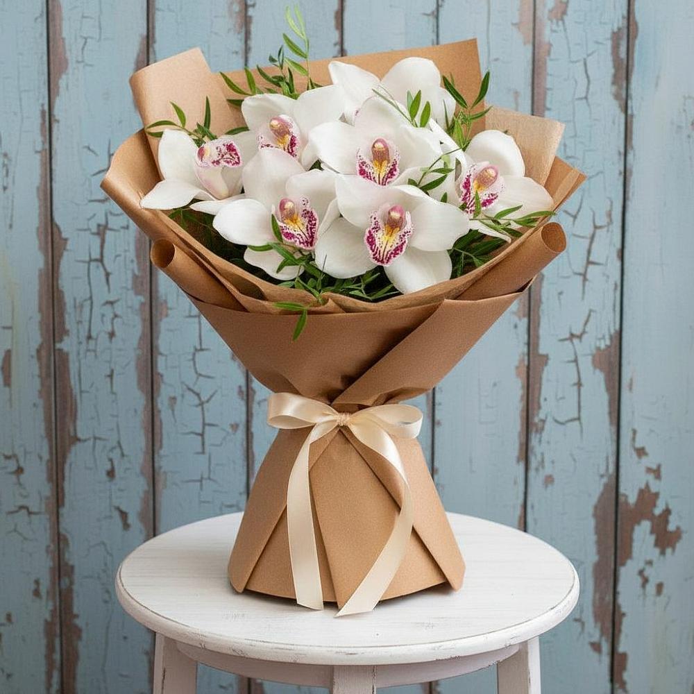 Букет цветов из: Орхидеи и Розы в Бурее