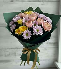 Букет цветов из:  Хризантемы и Розы в Бурее