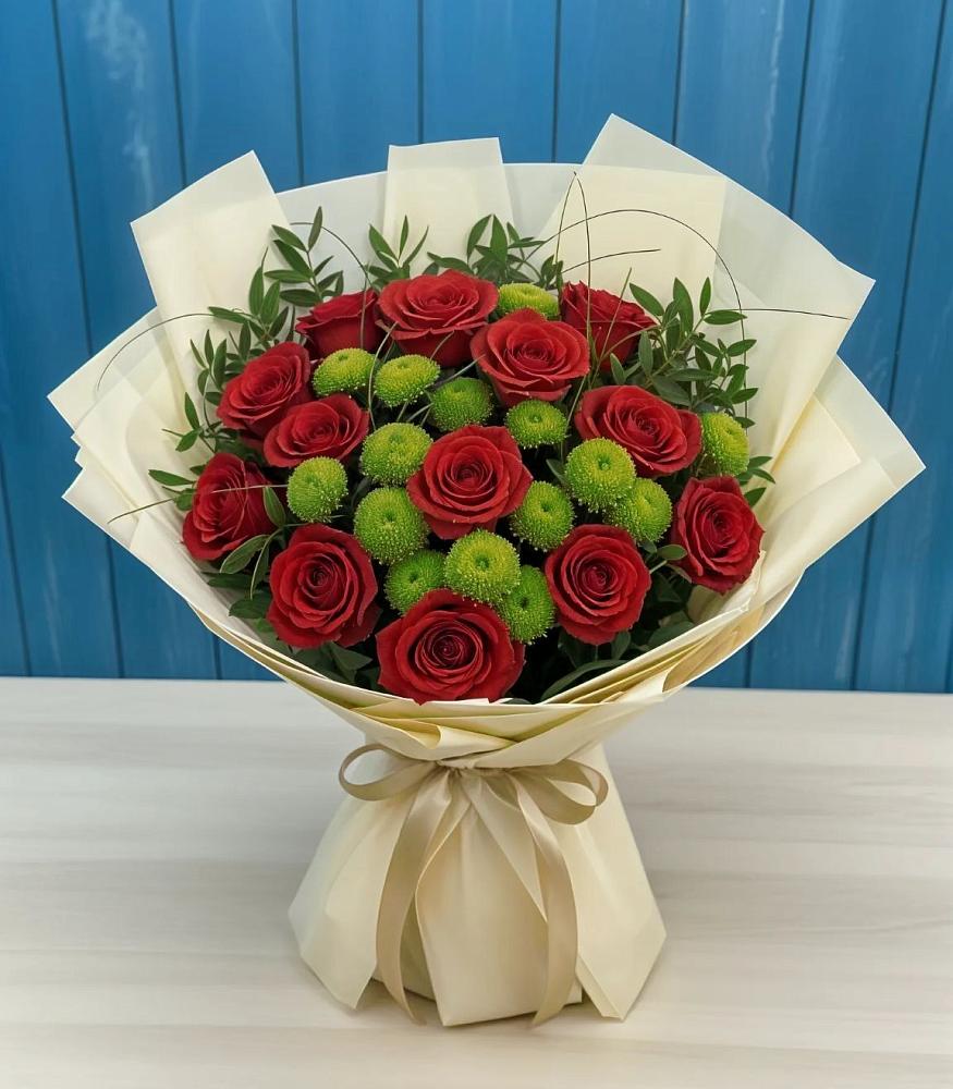 Букет цветов из: Розы и Хризантемы в Бурее