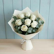 Букет Белые розы в Эвкалипте #REPLACE_PRED# Бурее